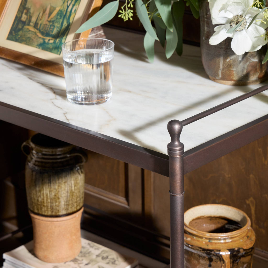 Eisen Nightstand - Striated Marble