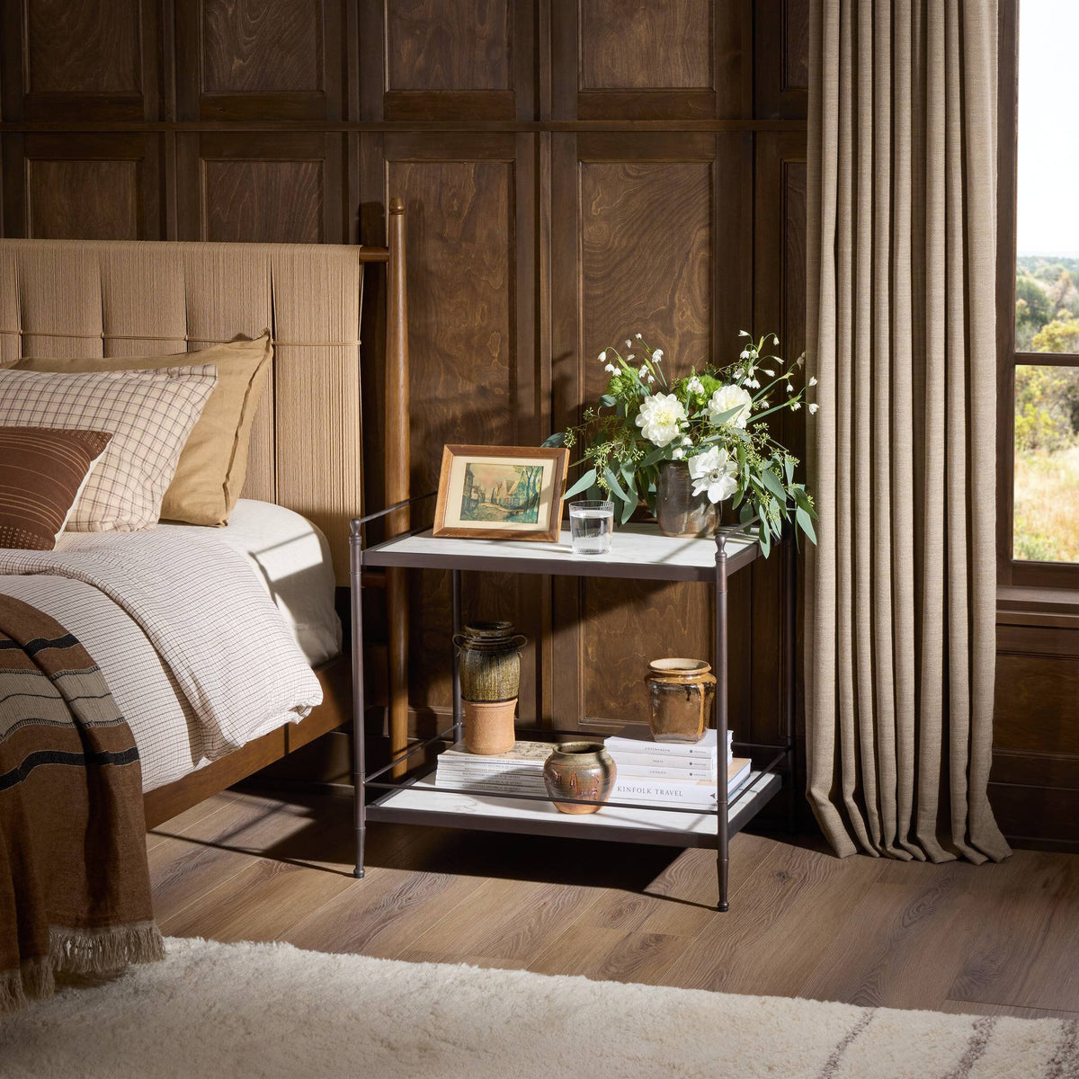Eisen Nightstand - Striated Marble