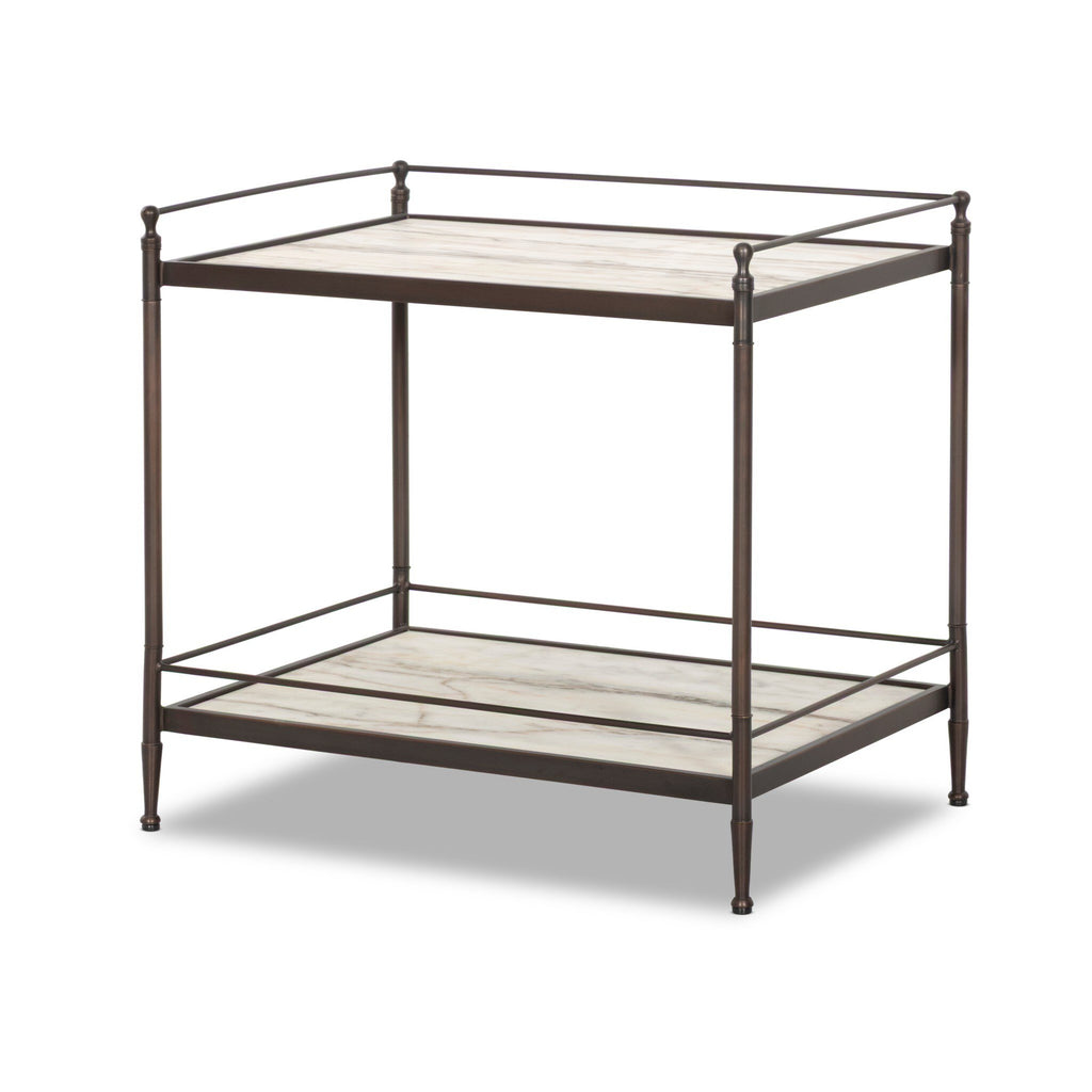 Eisen Nightstand - Striated Marble