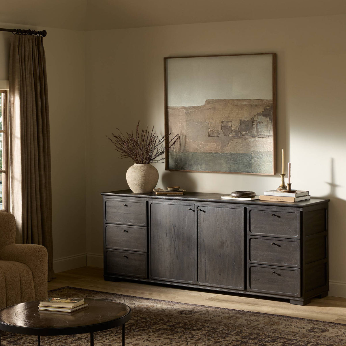 Leora Sideboard - Smoked Black Veneer