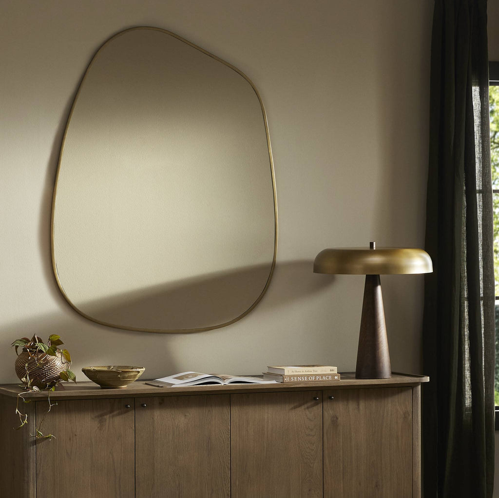 Nova Mirror - Antique Brass Iron
