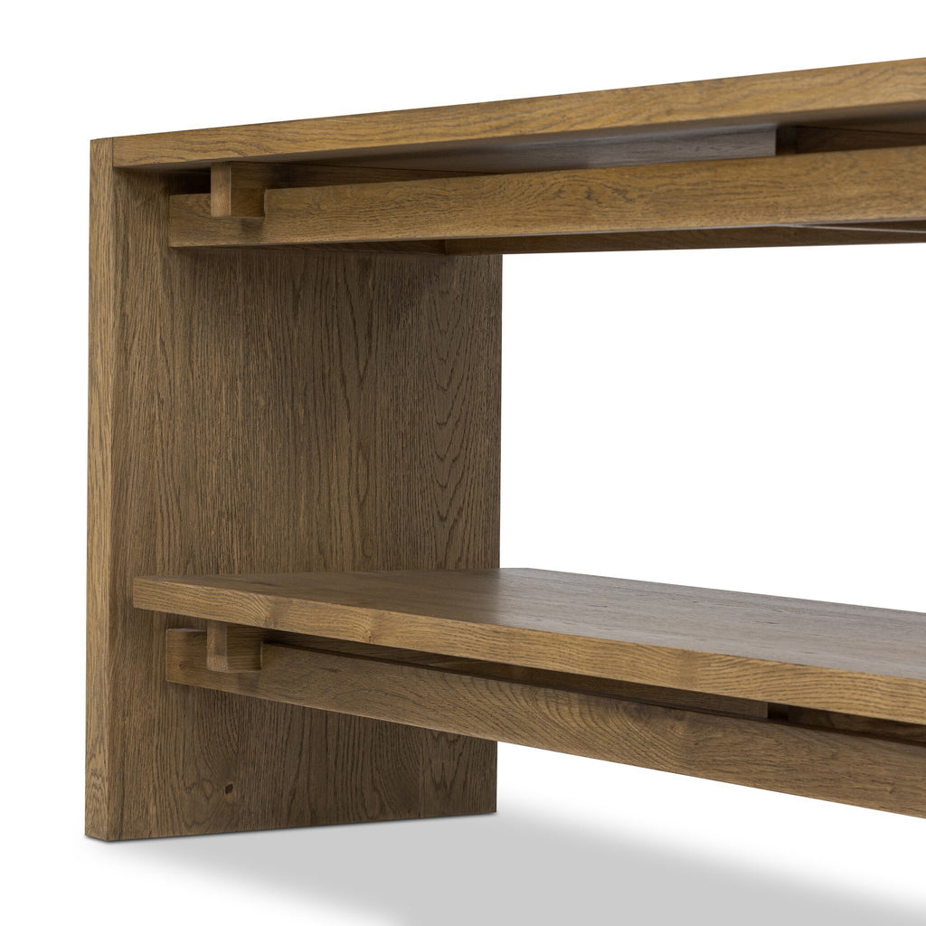 Theodore Media Console - Rustic Amber Oak Veneer