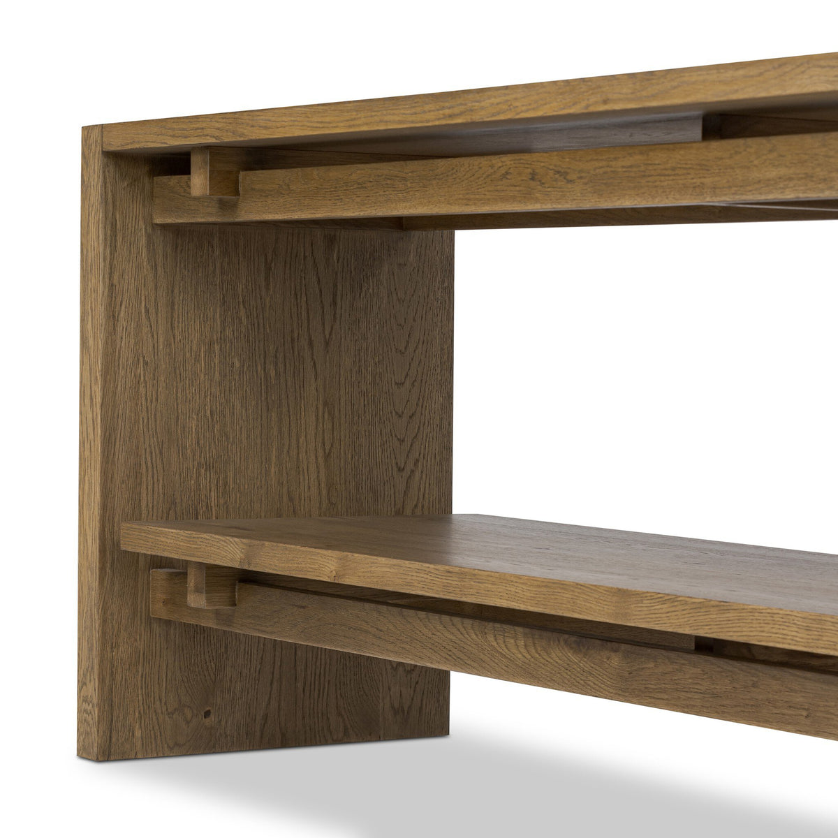 Theodore Media Console - Rustic Amber Oak Veneer