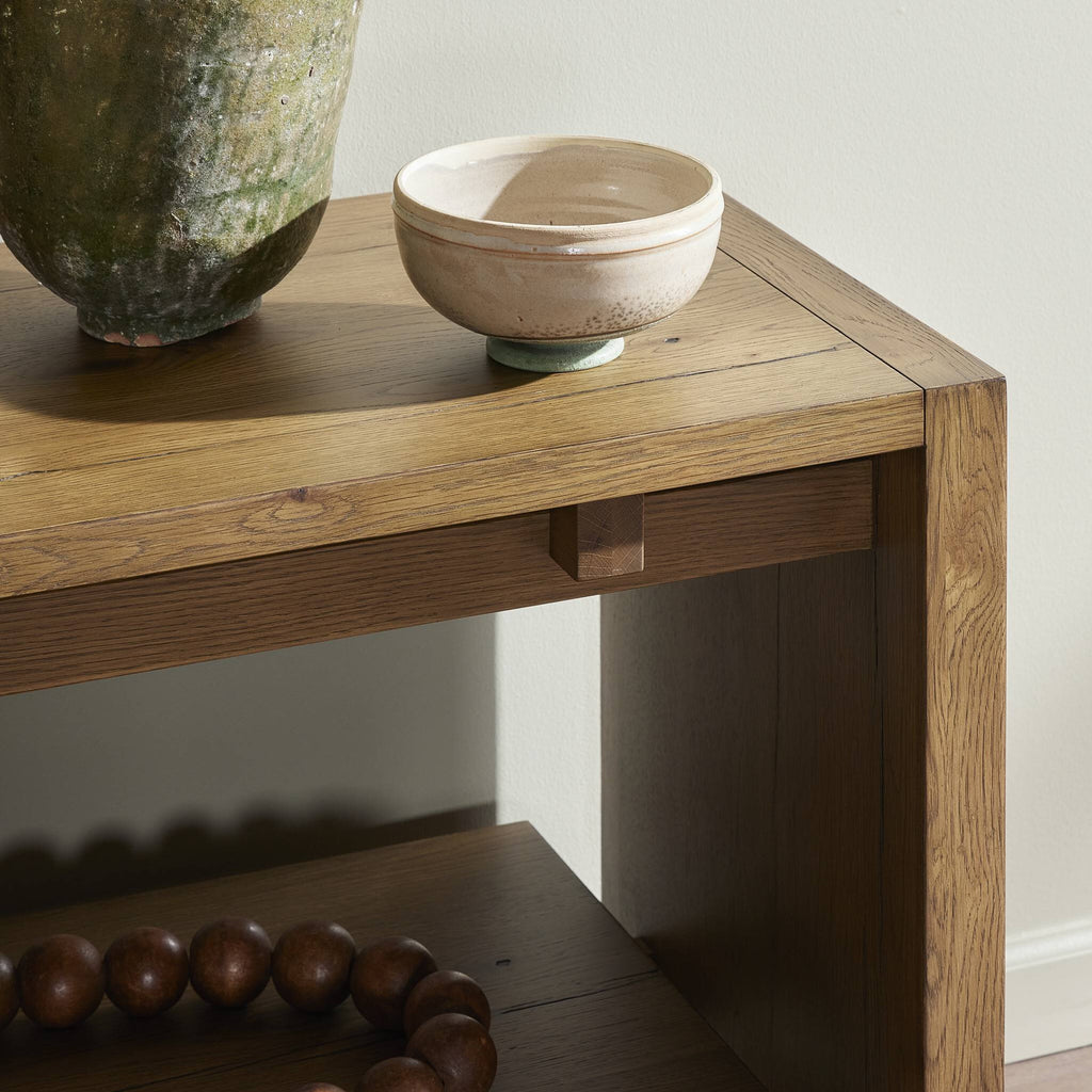 Theodore Media Console - Rustic Amber Oak Veneer