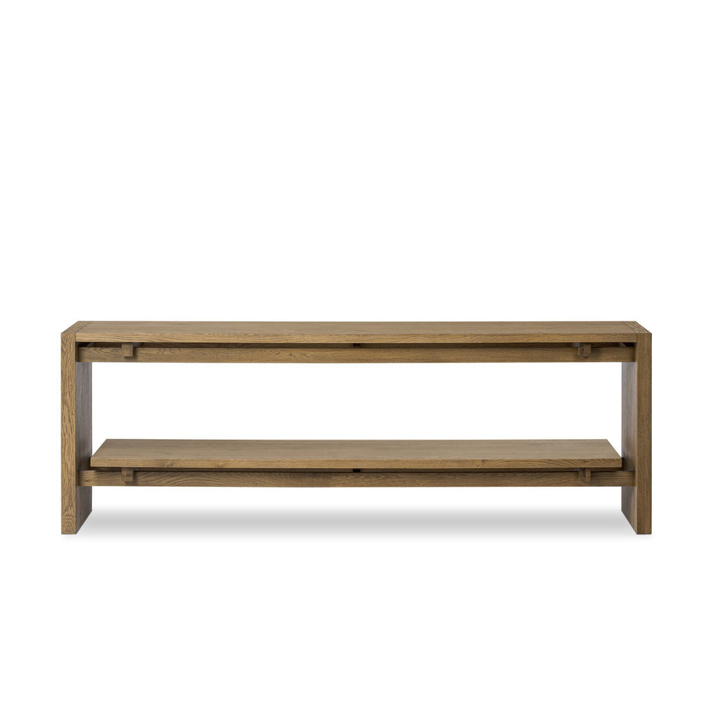 Theodore Media Console - Rustic Amber Oak Veneer