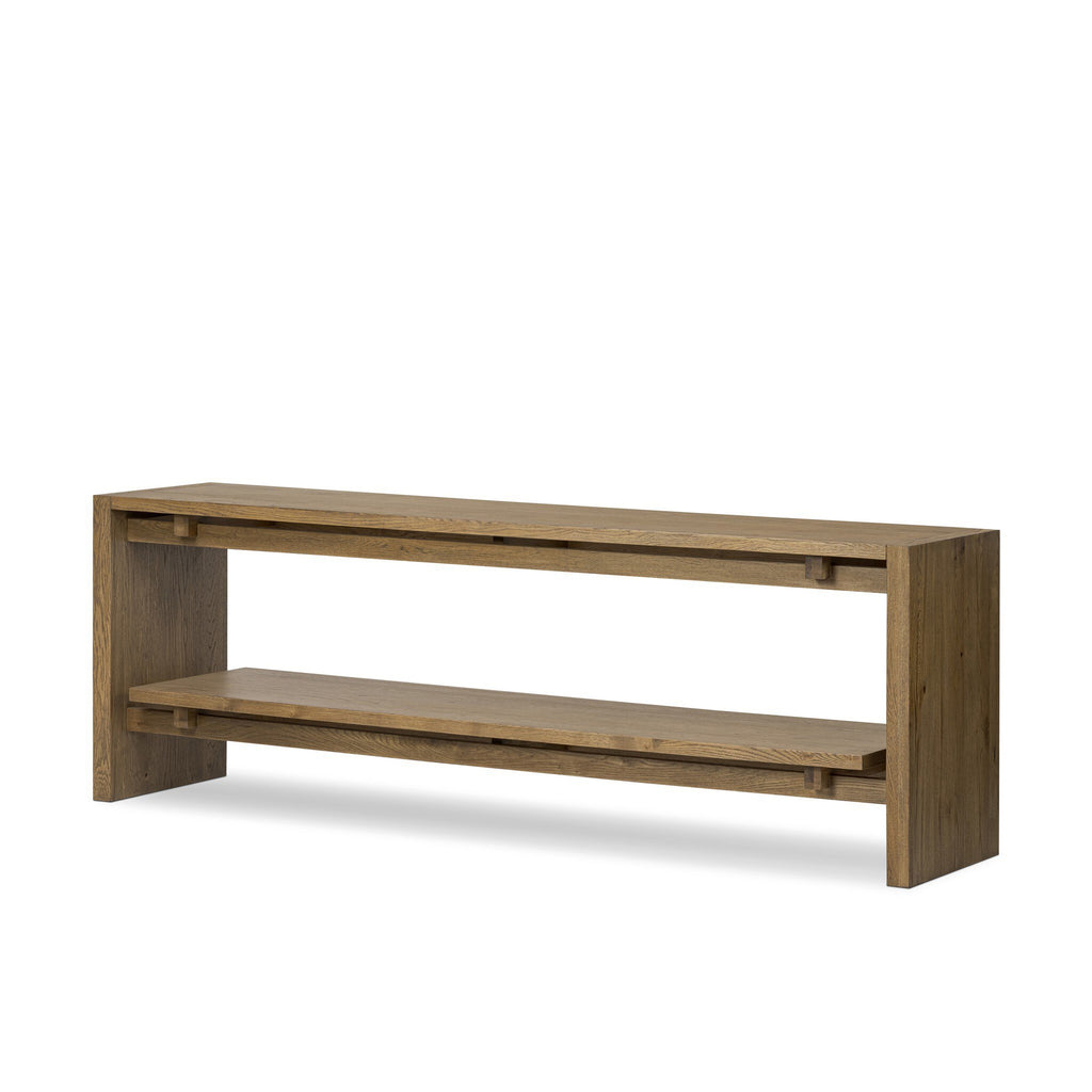 Theodore Media Console - Rustic Amber Oak Veneer