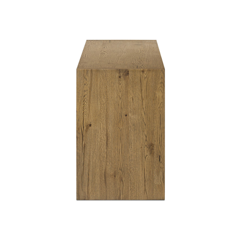 Theodore Media Console - Rustic Amber Oak Veneer