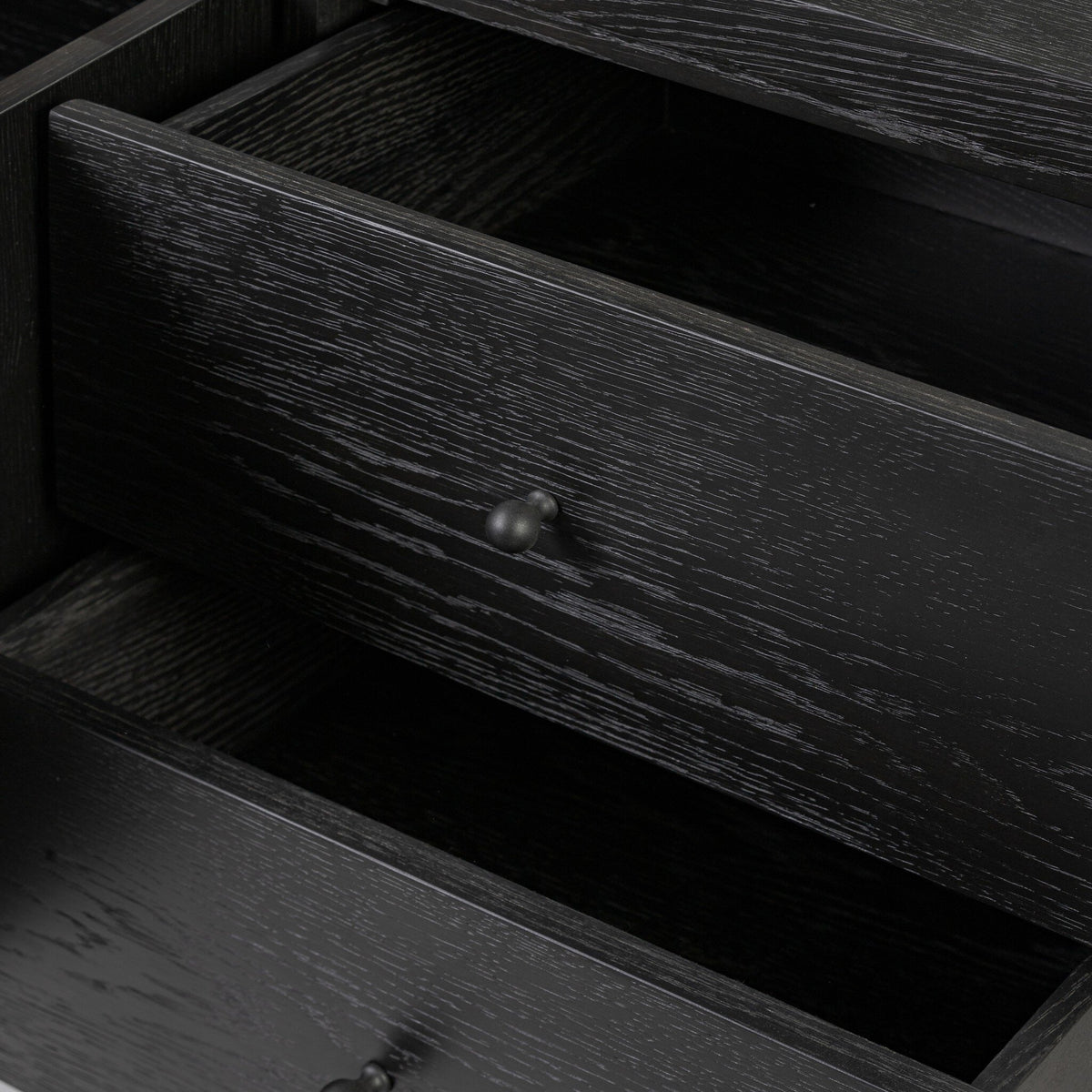 Roark Media Console - Ebony Oak Veneer