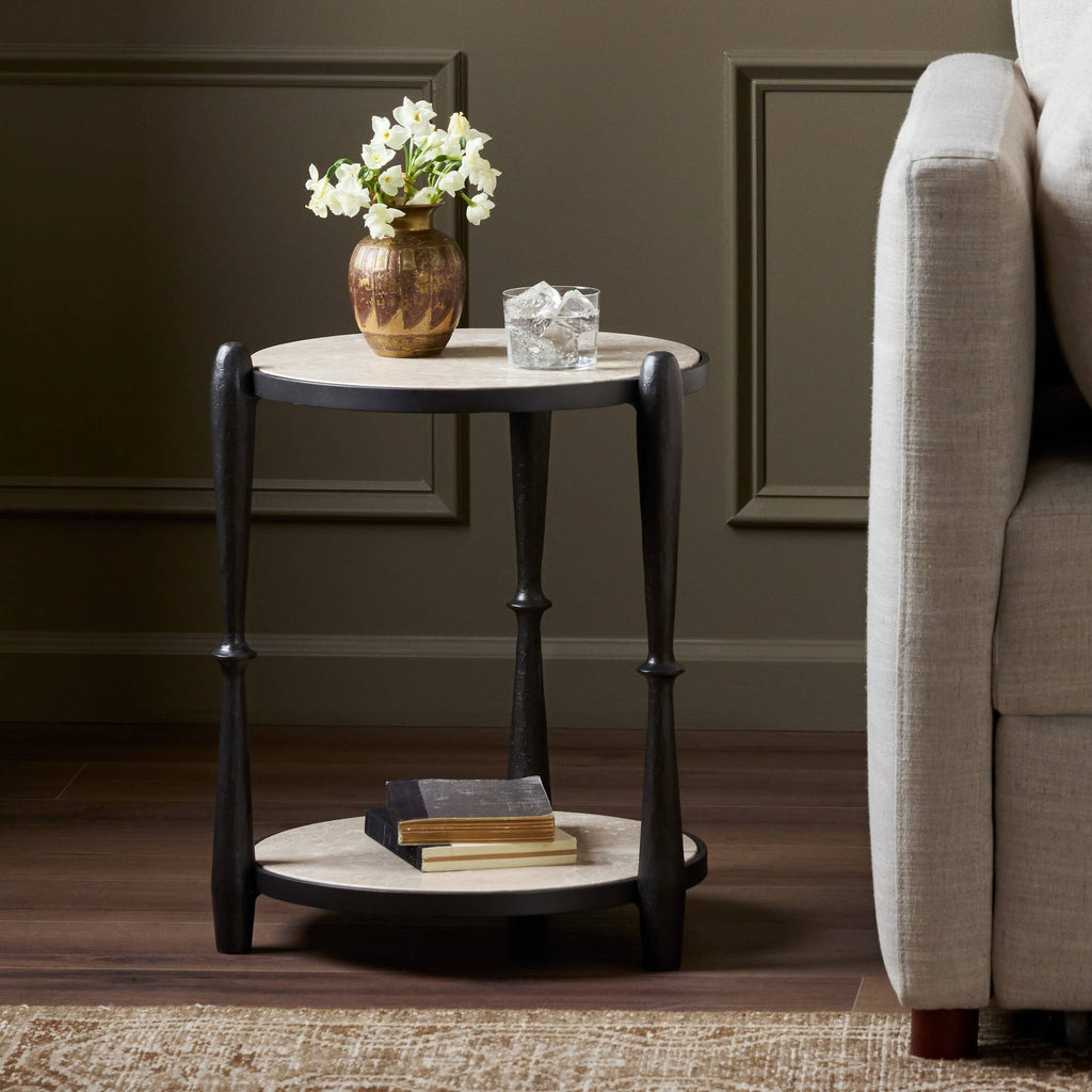 Ruthie End Table - Lunar Marble
