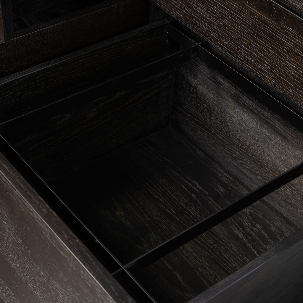 Noah Rotating Desk - Smoked Black Resawn Oak