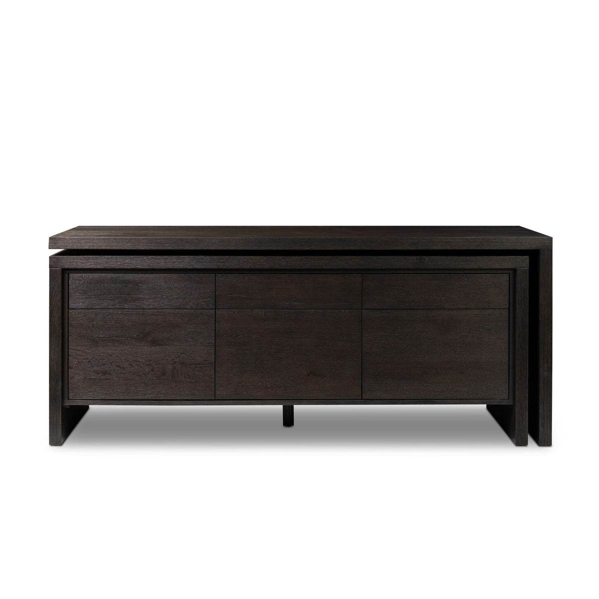 Noah Rotating Desk - Smoked Black Resawn Oak
