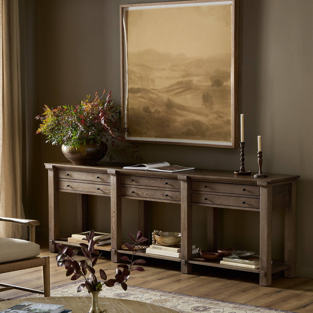 Gardendale Console Table - Tan Oak