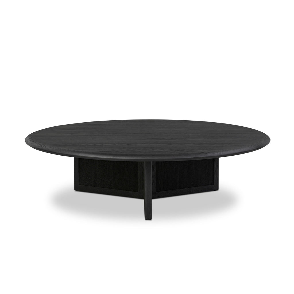Rosenell Round Coffee Table - Black Oak Veneer