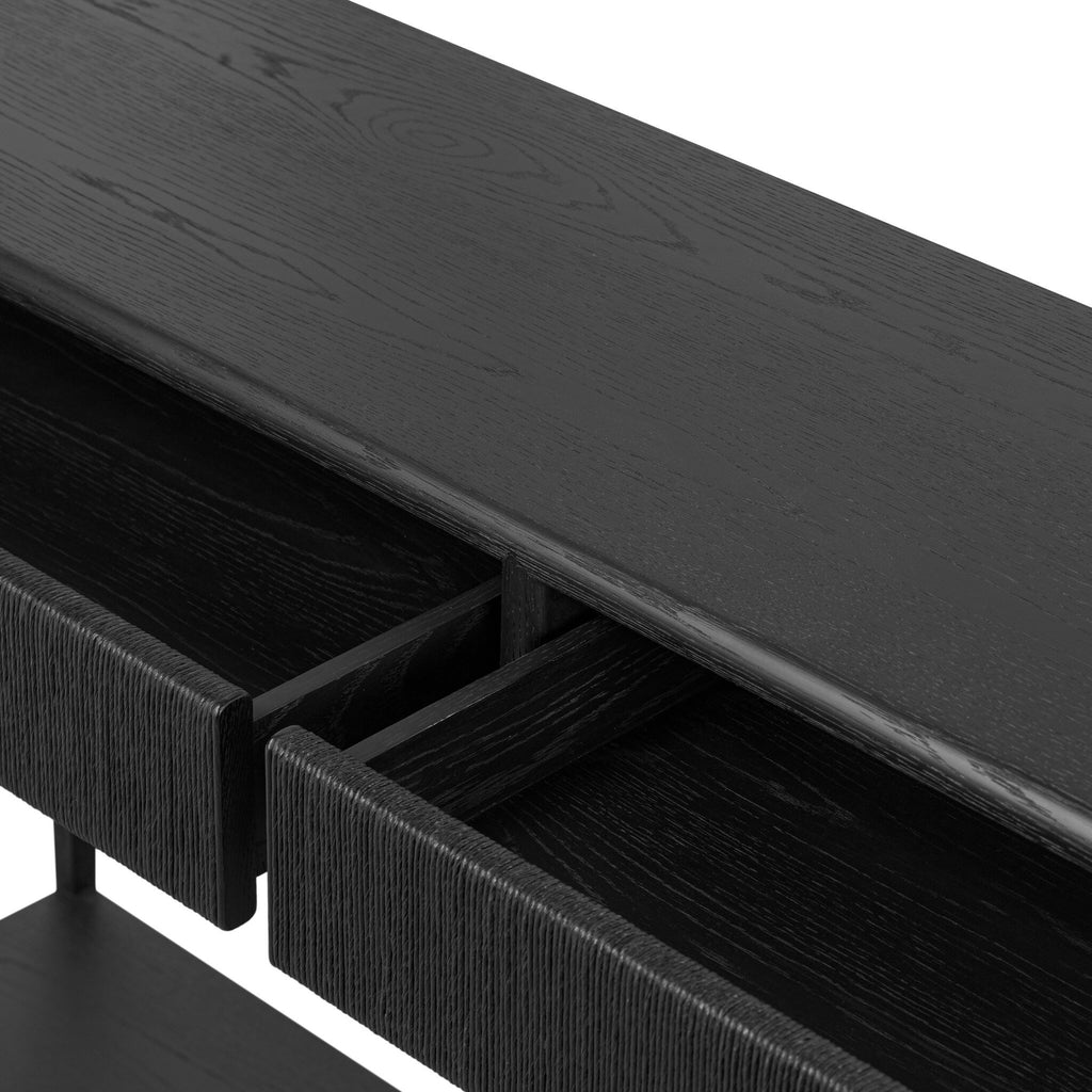 Rosenell Console Table - 60" - Black Oak Solid