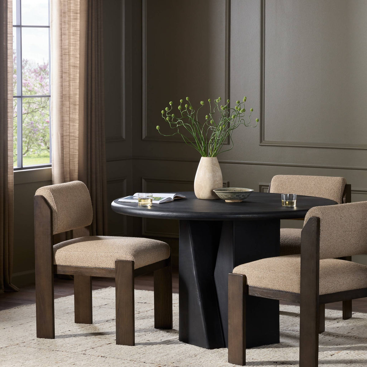 Aster Dining Table - Black Antique