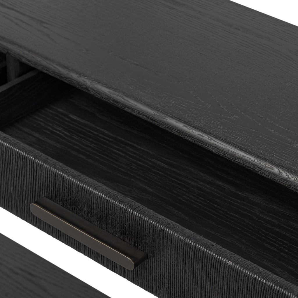 Rosenell Console Table - 78" - Black Oak Solid