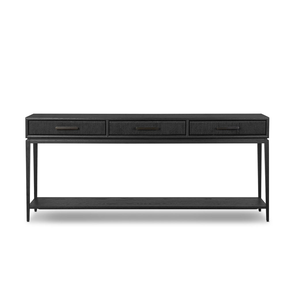 Rosenell Console Table - 78" - Black Oak Solid