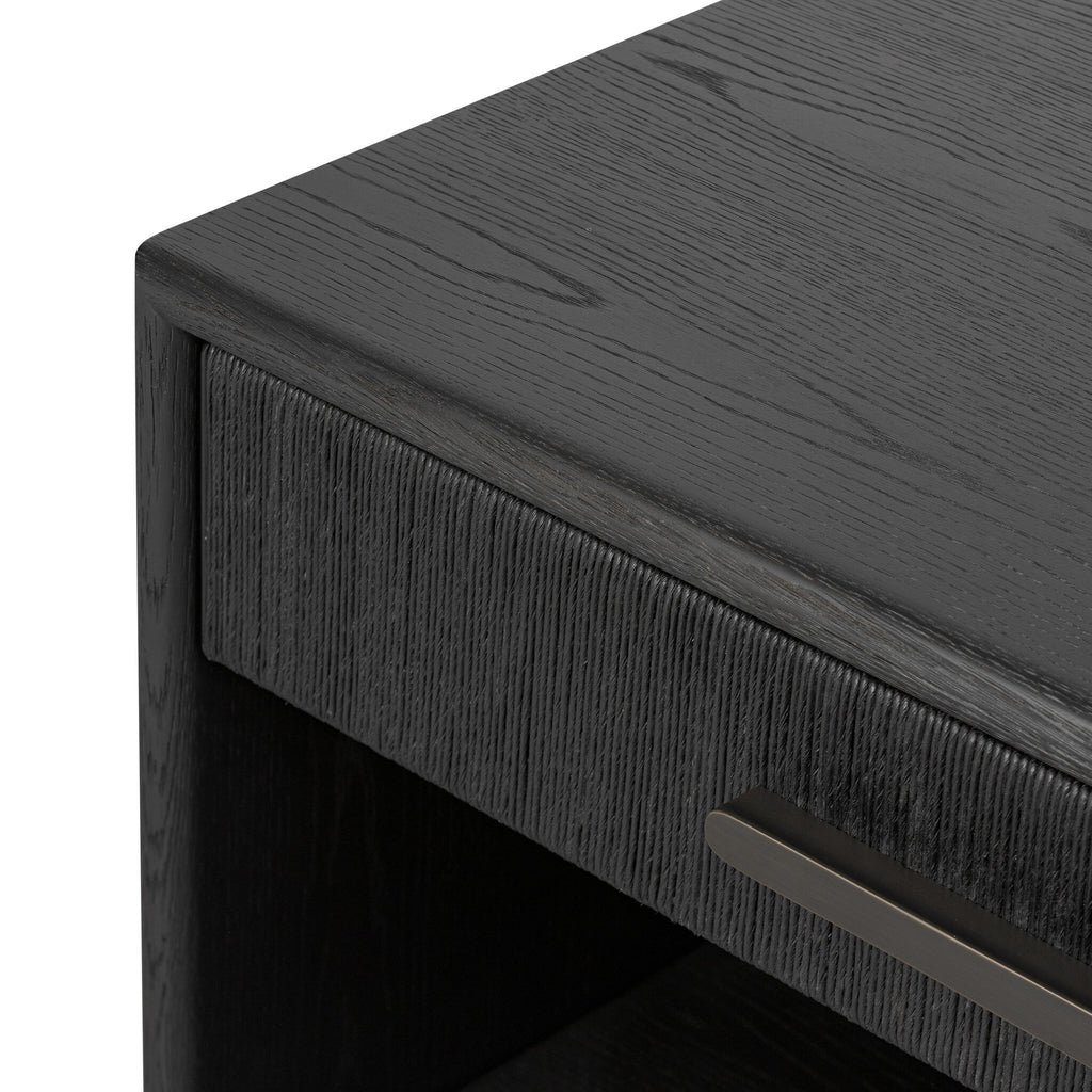 Rosenell Open Nightstand - Black Oak Veneer