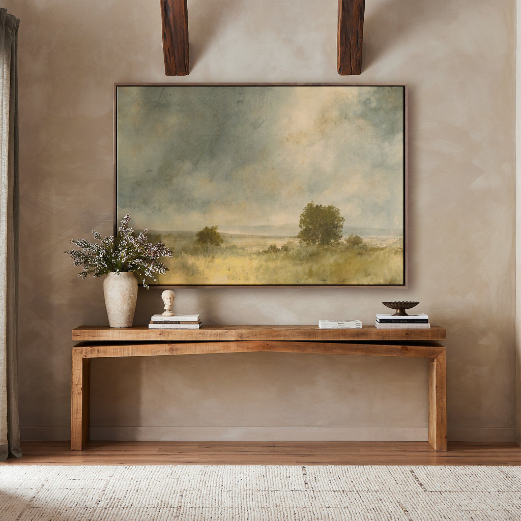 Blue Splendor by Aileen Fitzgerald - Rustic Walnut Floater