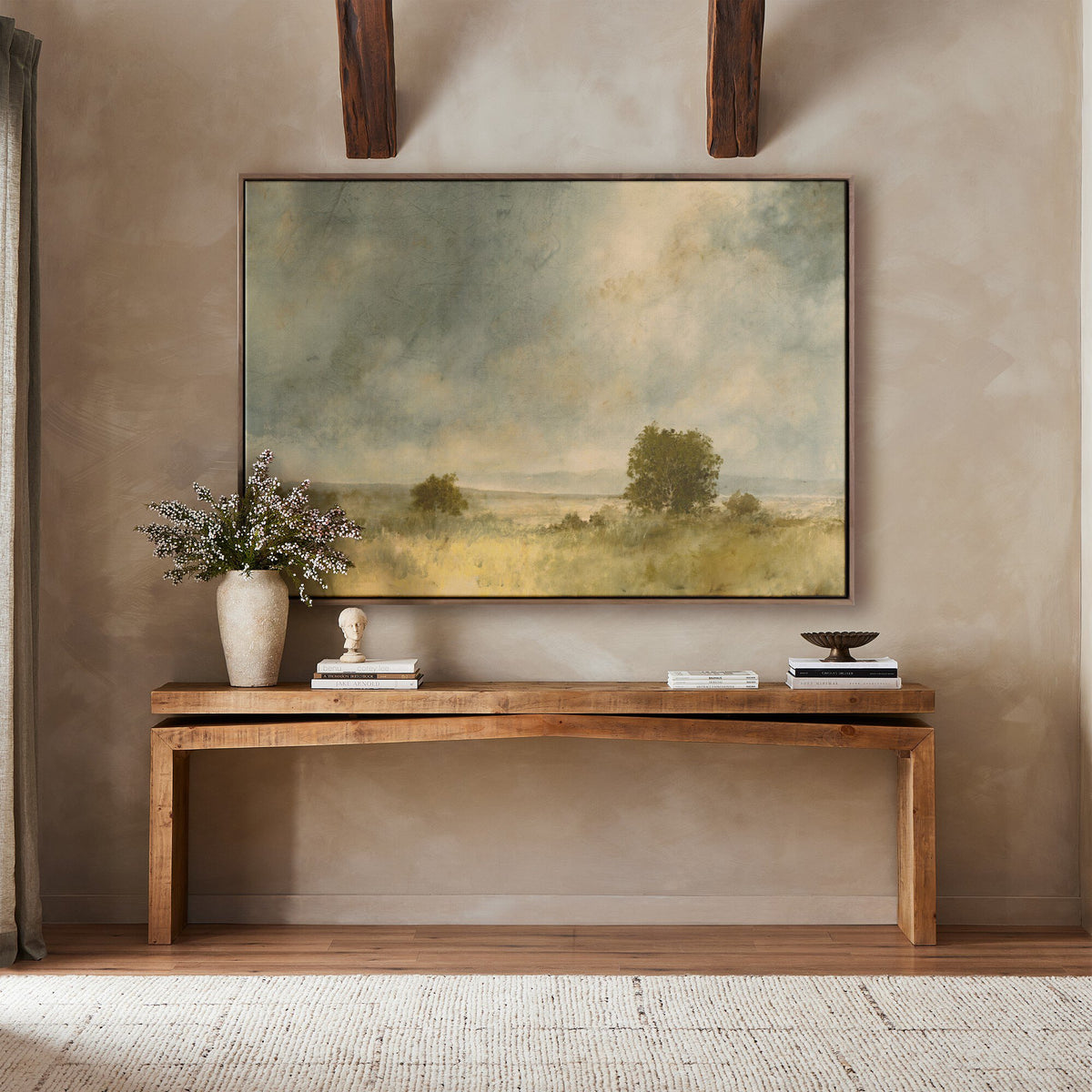 Blue Splendor by Aileen Fitzgerald - Rustic Walnut Floater