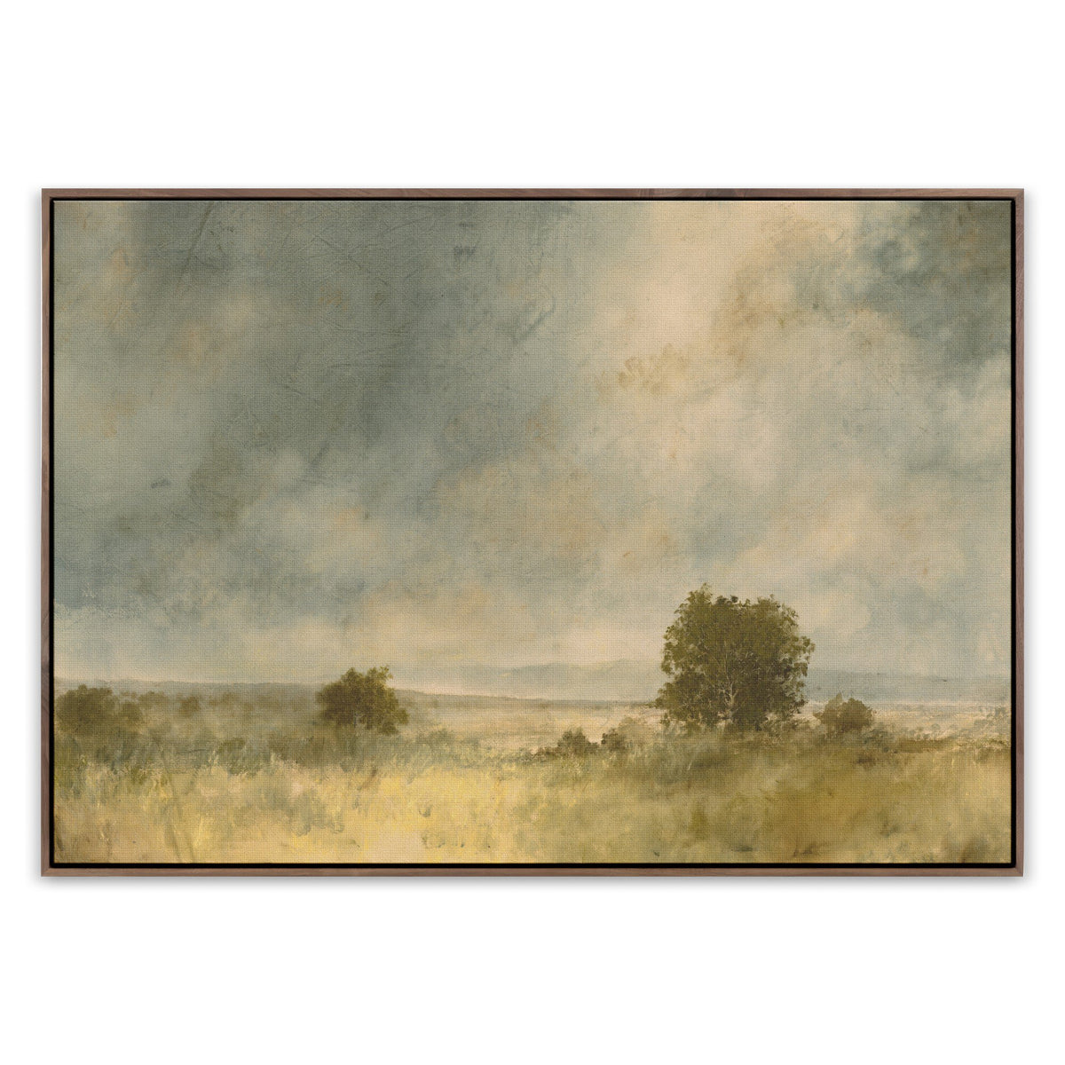 Blue Splendor by Aileen Fitzgerald - Rustic Walnut Floater