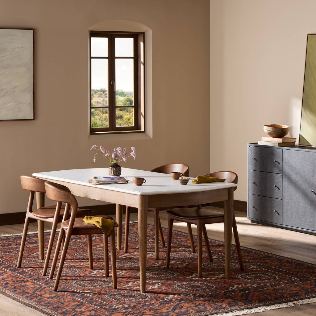 Lison Dining Table - White Marble