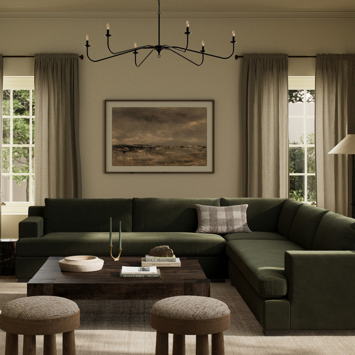 Crispin 3 Piece Sectional - Surrey Olive