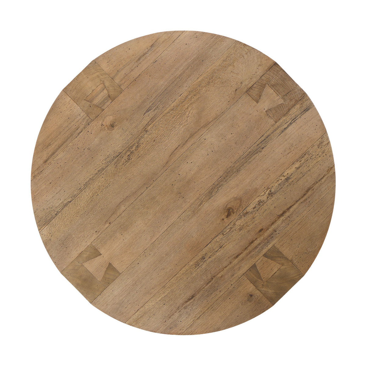 Abaso Round Coffee Table - Rustic Wormwood Oak