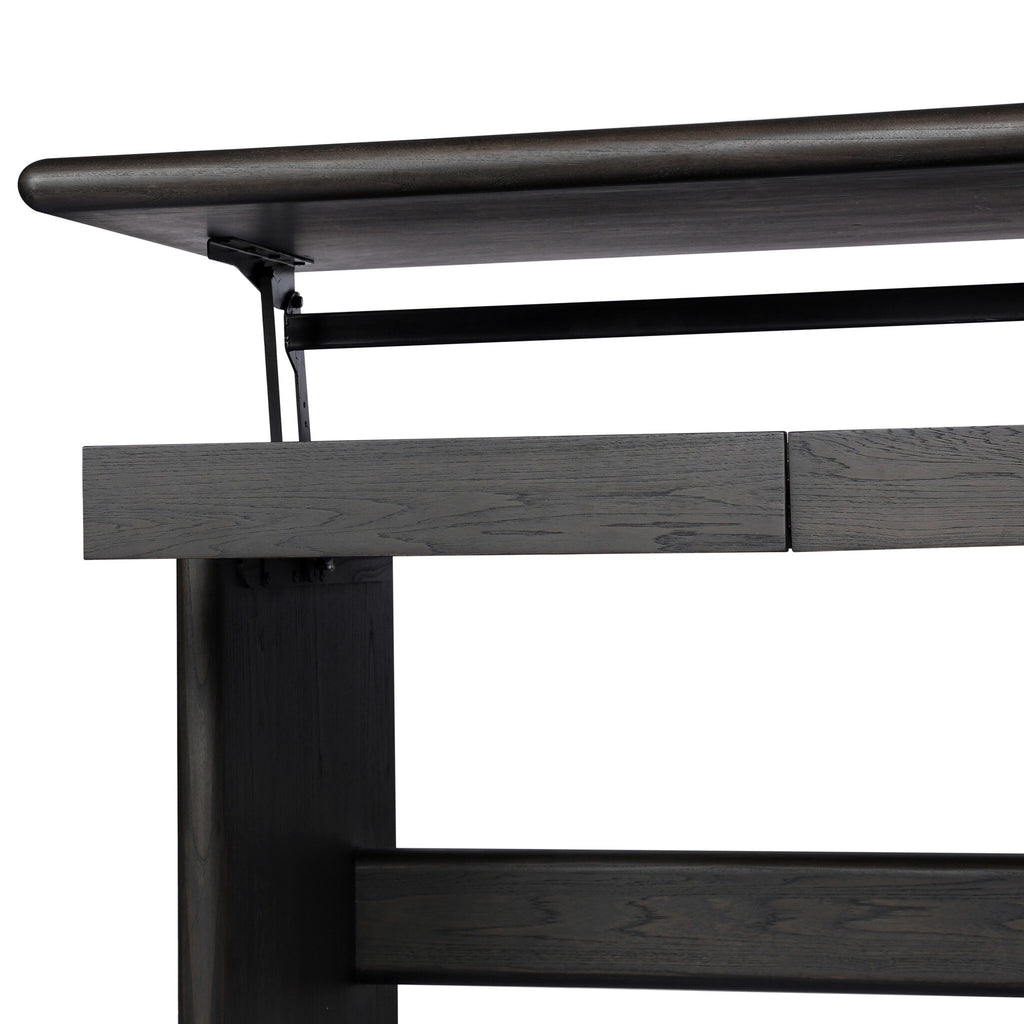 Denton Standing Desk - Smoked Black Sungkai Veneer