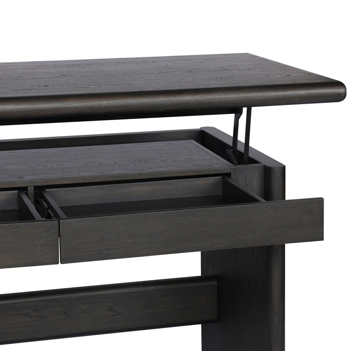 Denton Standing Desk - Smoked Black Sungkai Veneer