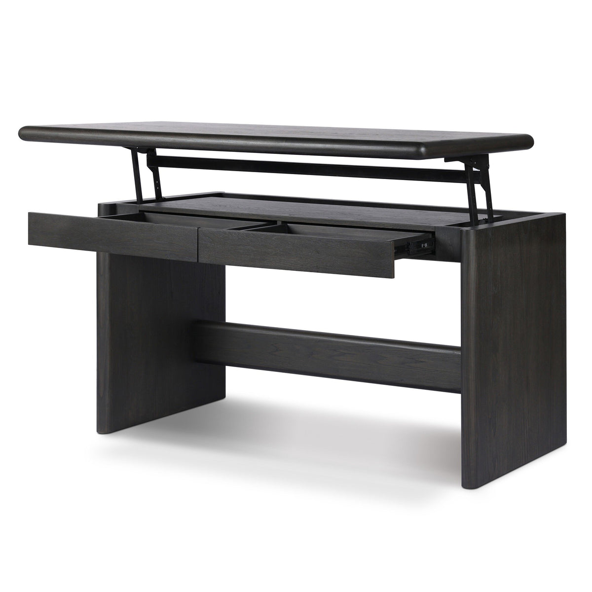 Denton Standing Desk - Smoked Black Sungkai Veneer