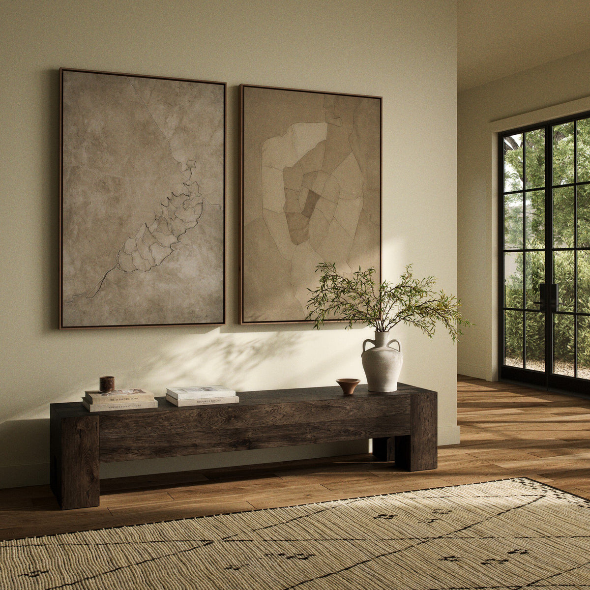Pinecorn II Diptych by Kimmy Quillin - Vertical Grain White Oak Floater