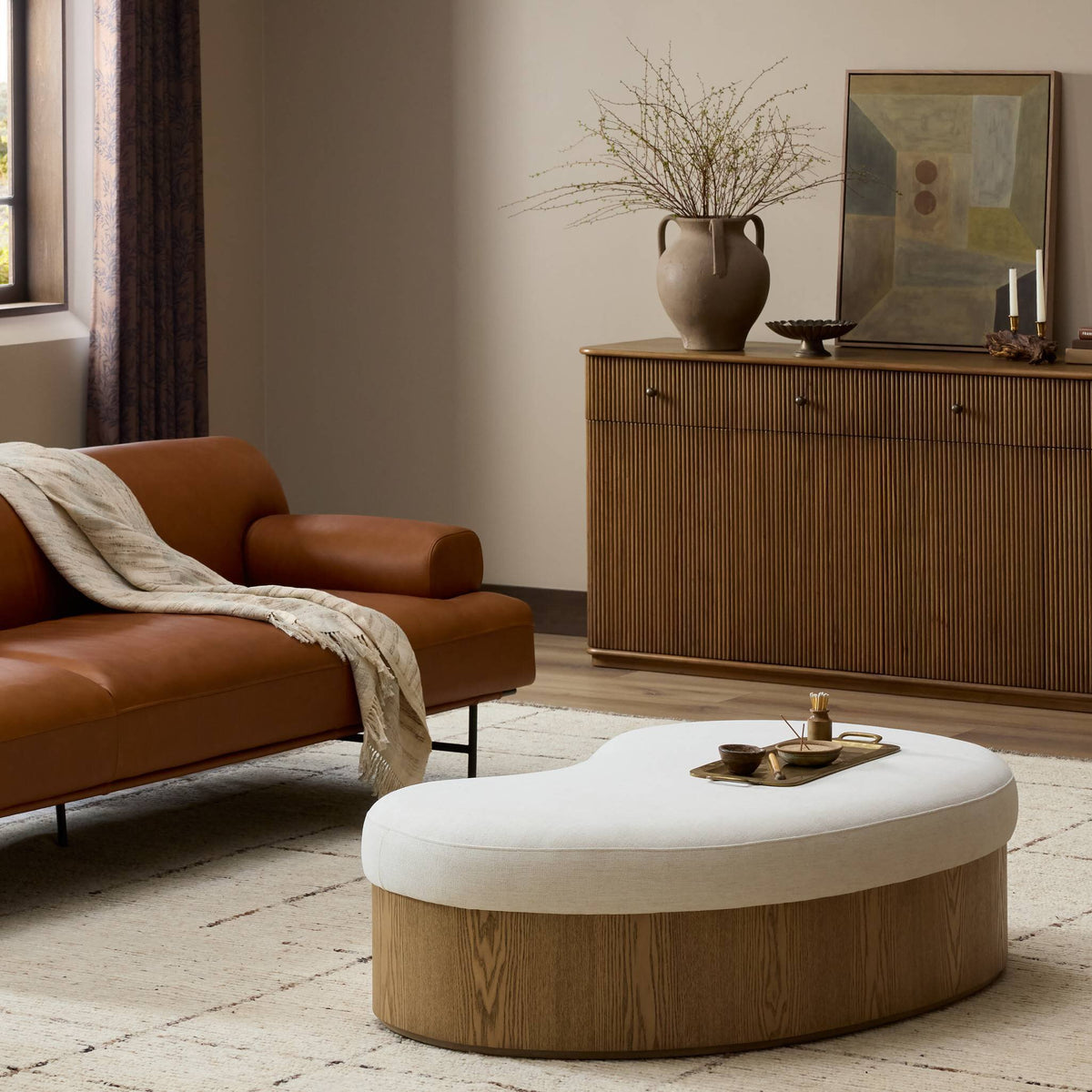 Celeste Cocktail Ottoman - Crypton Nomad Snow