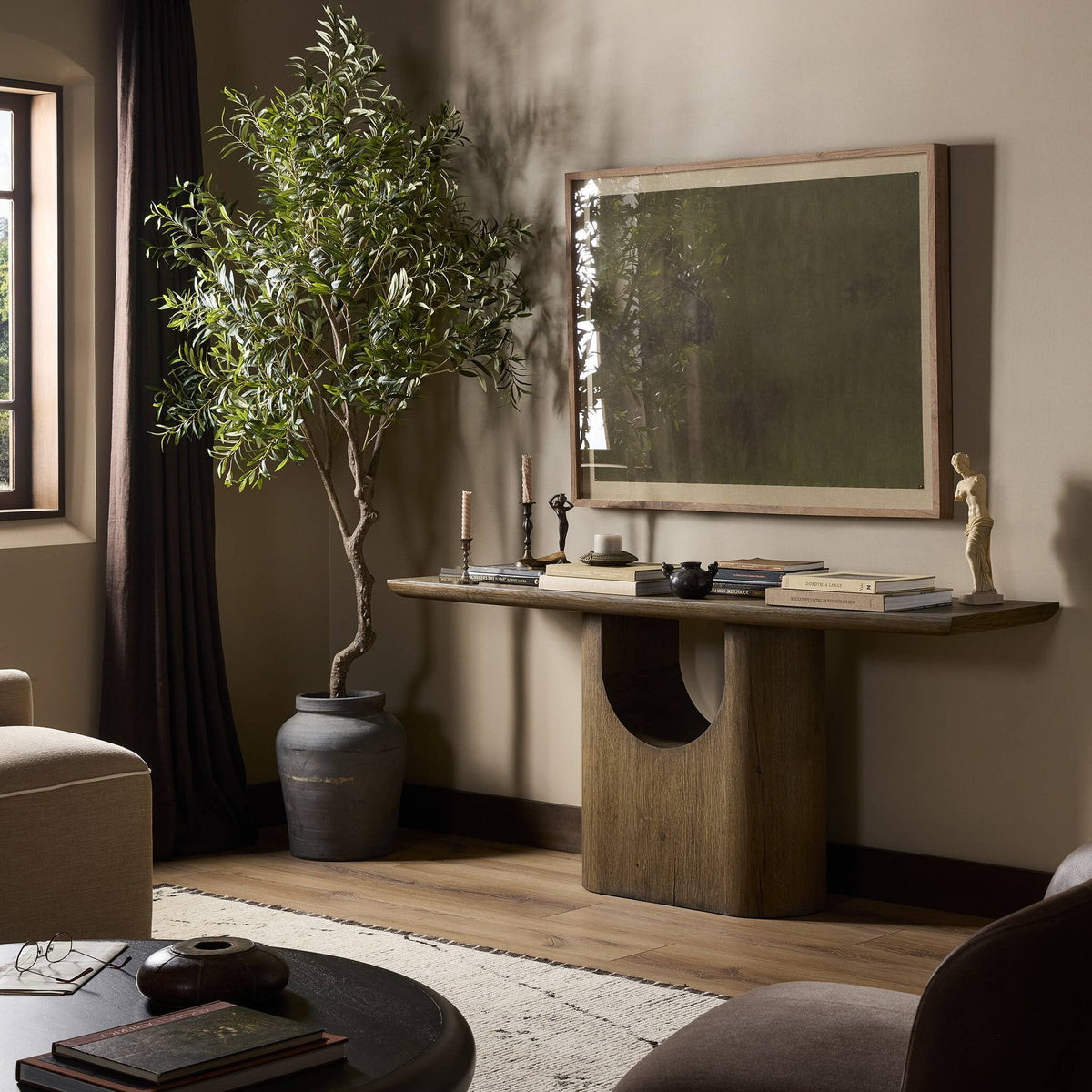 Bevie Console Table - Brown Oak