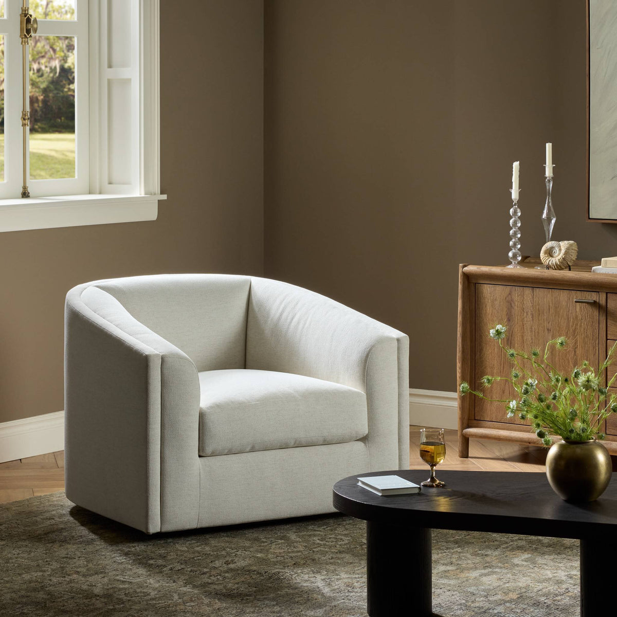 Presley Swivel Chair - Crypton Nomad Snow