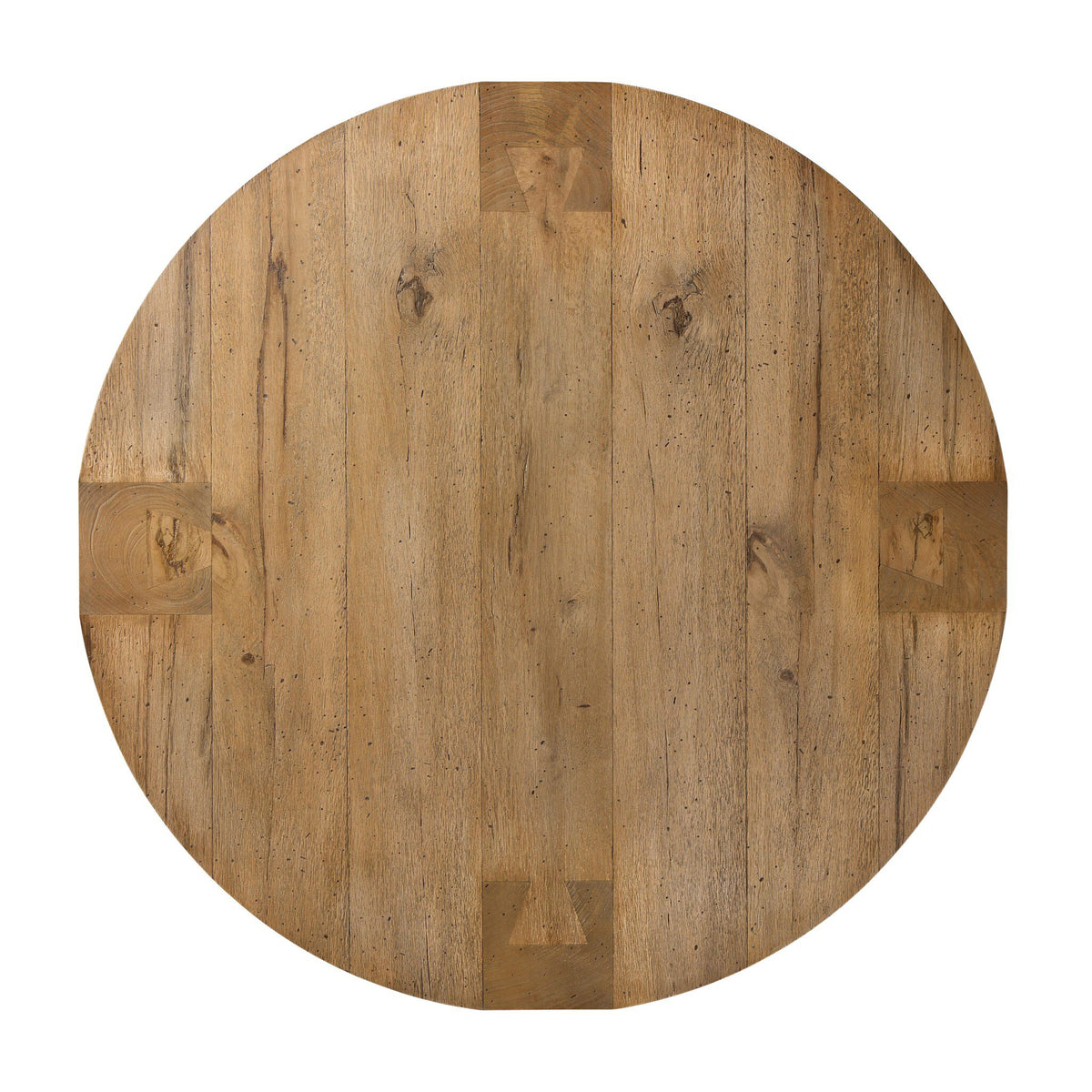 Abaso Round Coffee Table - Rustic Wormwood Oak