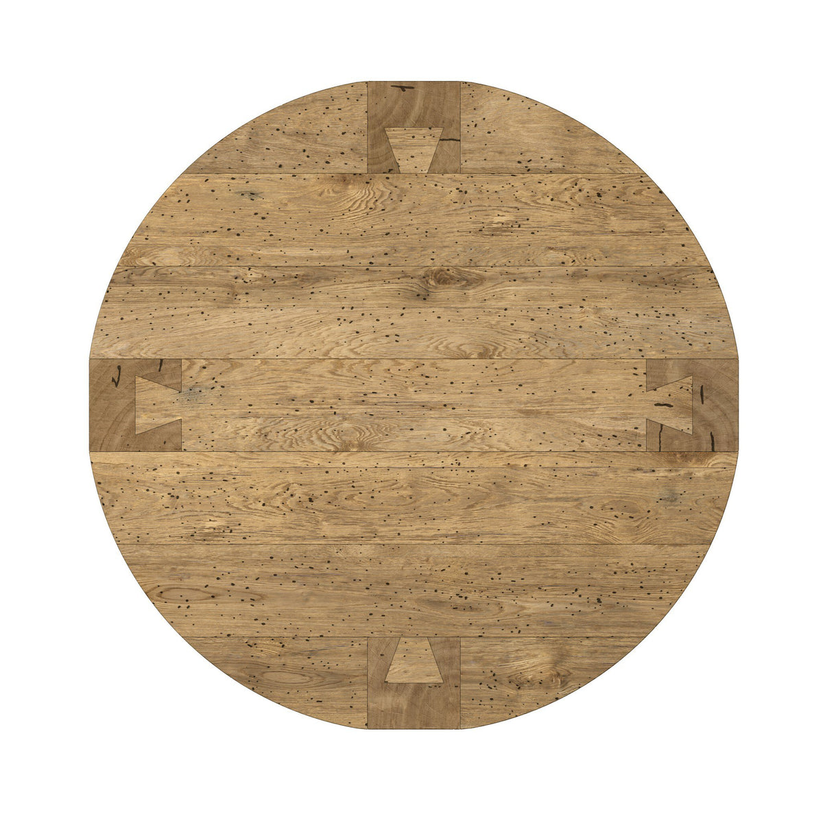 Abaso Round Coffee Table - Rustic Wormwood Oak