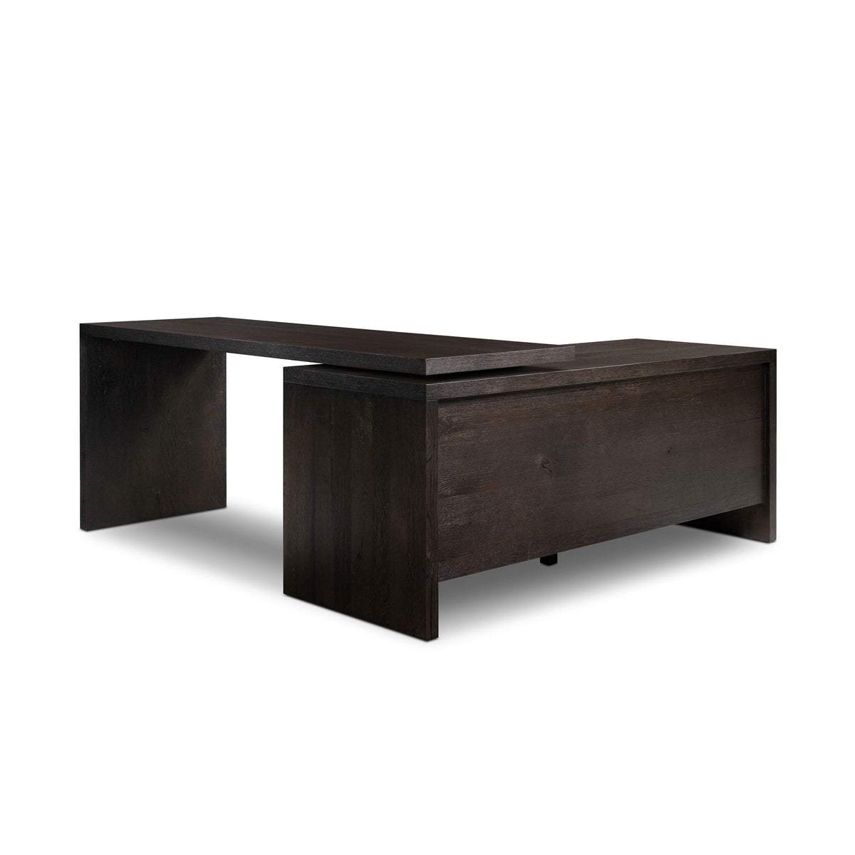 Noah Rotating Desk - Smoked Black Resawn Oak