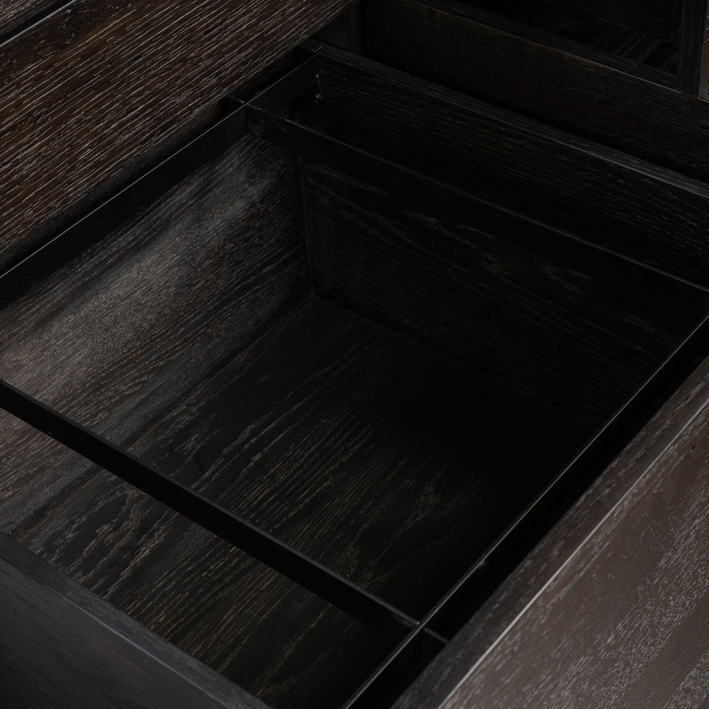 Noah Rotating Desk - Smoked Black Resawn Oak