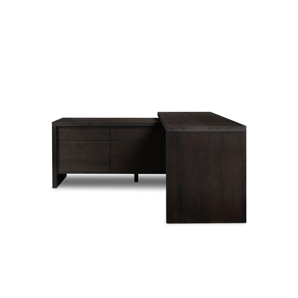 Noah Rotating Desk - Smoked Black Resawn Oak