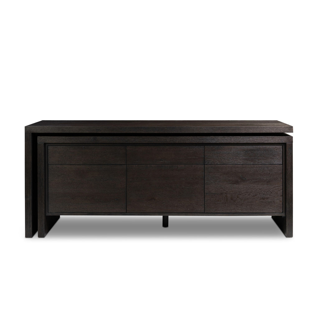 Noah Rotating Desk - Smoked Black Resawn Oak