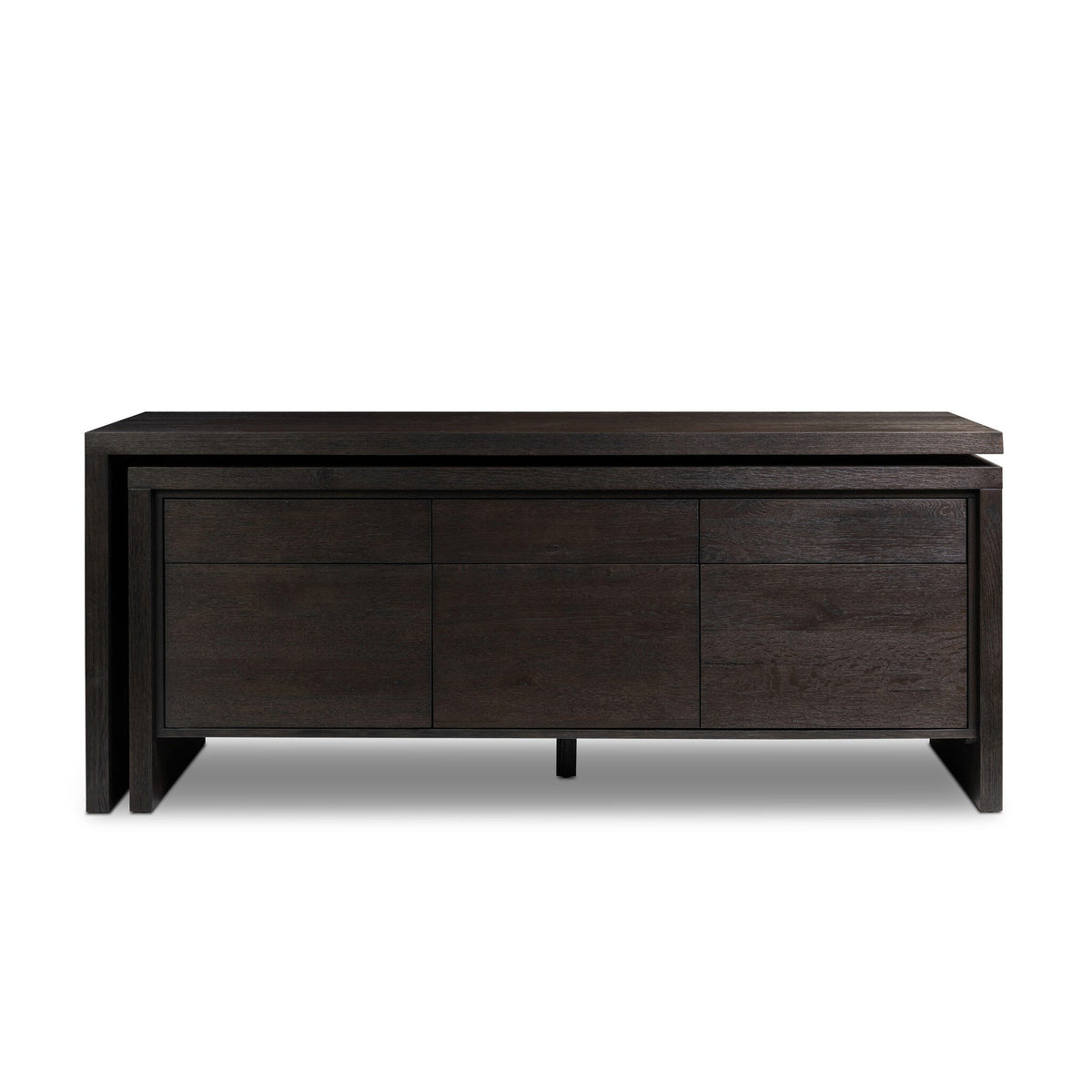 Noah Rotating Desk - Smoked Black Resawn Oak
