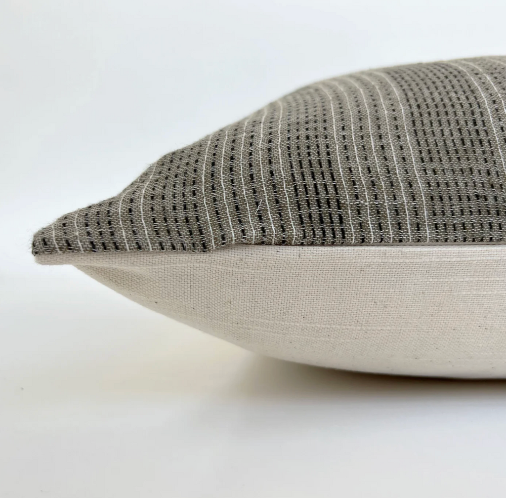18x18" Pillow Cover - Grey Ticking Stripe