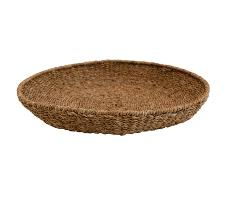 Round Seagrass + Iron Frame Tray