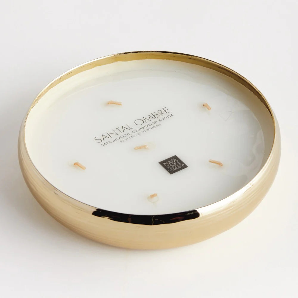Cashmere 6-Wick Candle Tray Gold