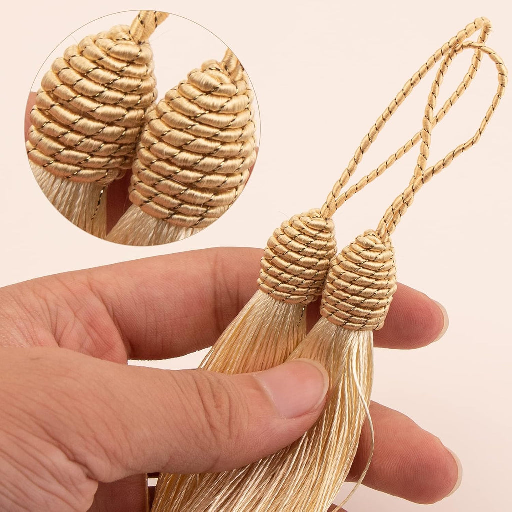 6" bookmark tassel, cream