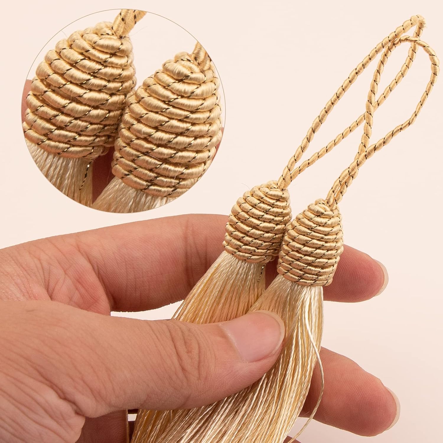 6" bookmark tassel, cream