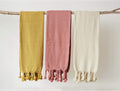 50x60 Throw Blanket with Braided Pom Pom Tassels
