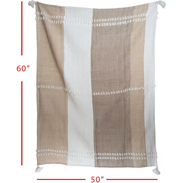 Hand Woven Laney Throw Brown 50x60