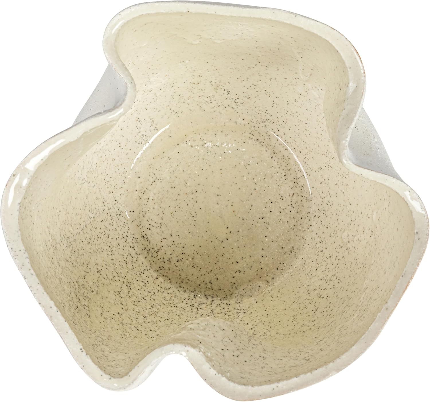 7" Stoneware Ruffled Planter with Sand Finish and Reactive Glaze